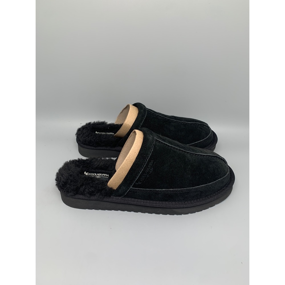 Koolaburra by UGG Bordon Black Suede Slippers 1105891 Men's Sz 9 NEW